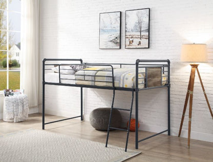 Cordelia - Twin Loft Bed - Antique Oak, Sandy Black & Dark Bronze Hand-Brushed Finish - 49"