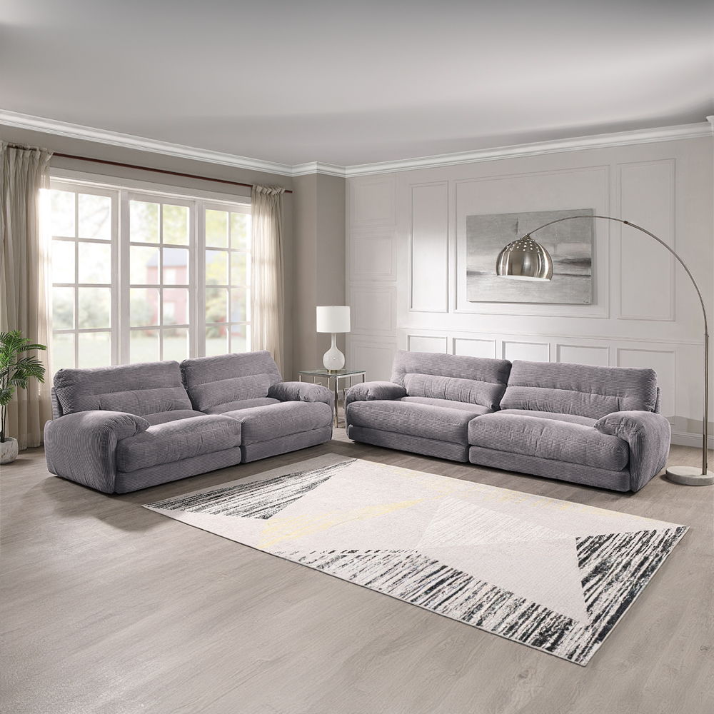 Cadenza - Loveseat - Gray Corduroy