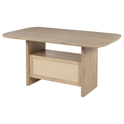 Kailani - Cane Counter Height Storage Dining Table - Beige Oak