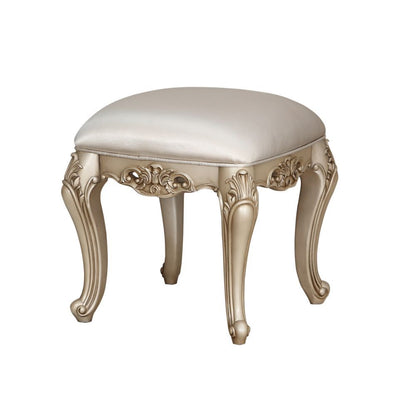 Gorsedd - Vanity Stool - Fabric & Antique White