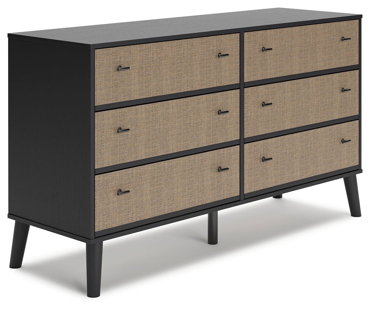 Charlang - Black / Gray - Six Drawer Dresser