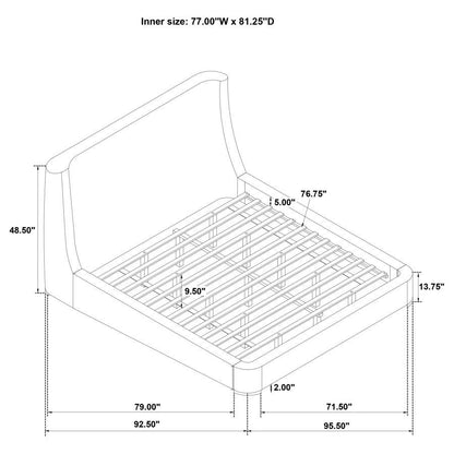 Rennes - Upholstered Wingback Platform Bed