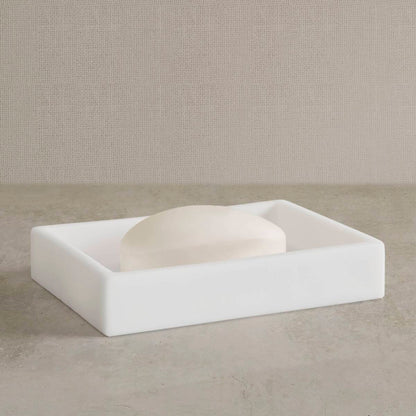 Clear Resin - Bath Accessories Set - Frosted White