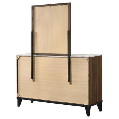 Mays - 6-Drawer Dresser With Mirror - Walnut