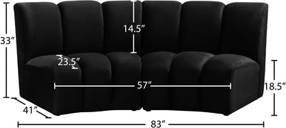 Infinity - 2 Piece Velvet Modular Sectional