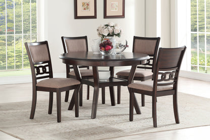 Gia - 3 Piece Dining Set (Counter Drop Leaf Table & 2 Chairs) - Cherry - Fabric
