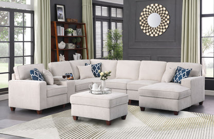 Sarah - Upholstered Sectional With Ottoman