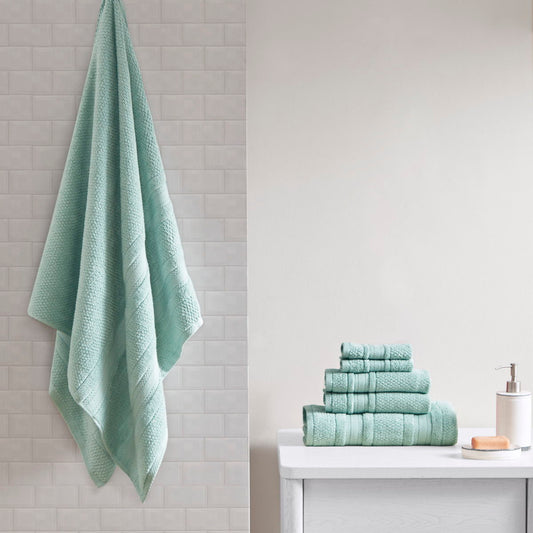 Adrien - 6 Piece Towel Set - Seafoam