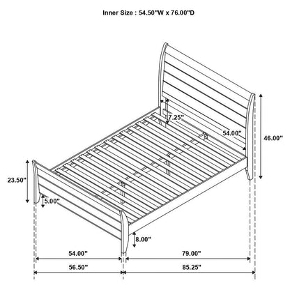 Selena - Sleigh Platform Bed