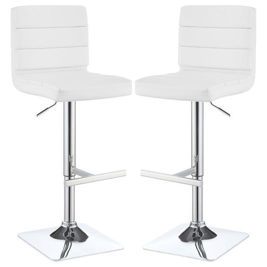 Bianca - Square Upholstered Adjustable Bar Stools (Set of 2)