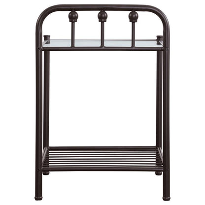 Livingston - Metal 1-Shelf Nightstand - Dark Bronze