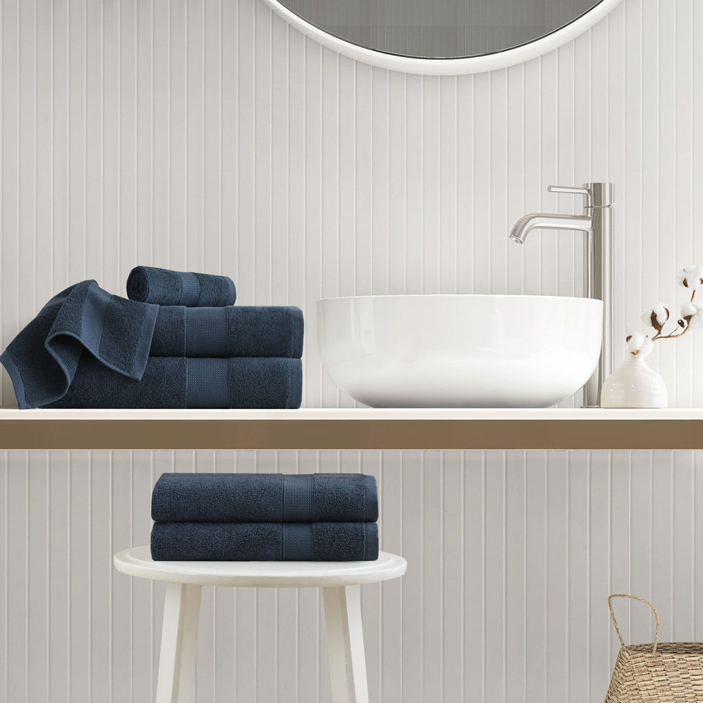 Premium Turkish Cotton 500GSM Plush 6 Piece Towel Set - Navy