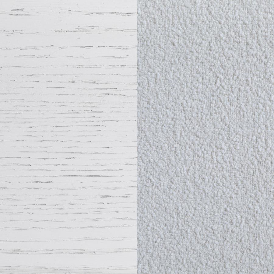 Marielle - Queen Headboard LED Panel Bed - Distressed White