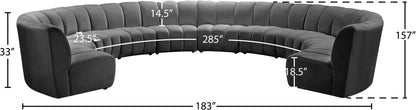 Infinity - 10 Piece Velvet Modular Sectional