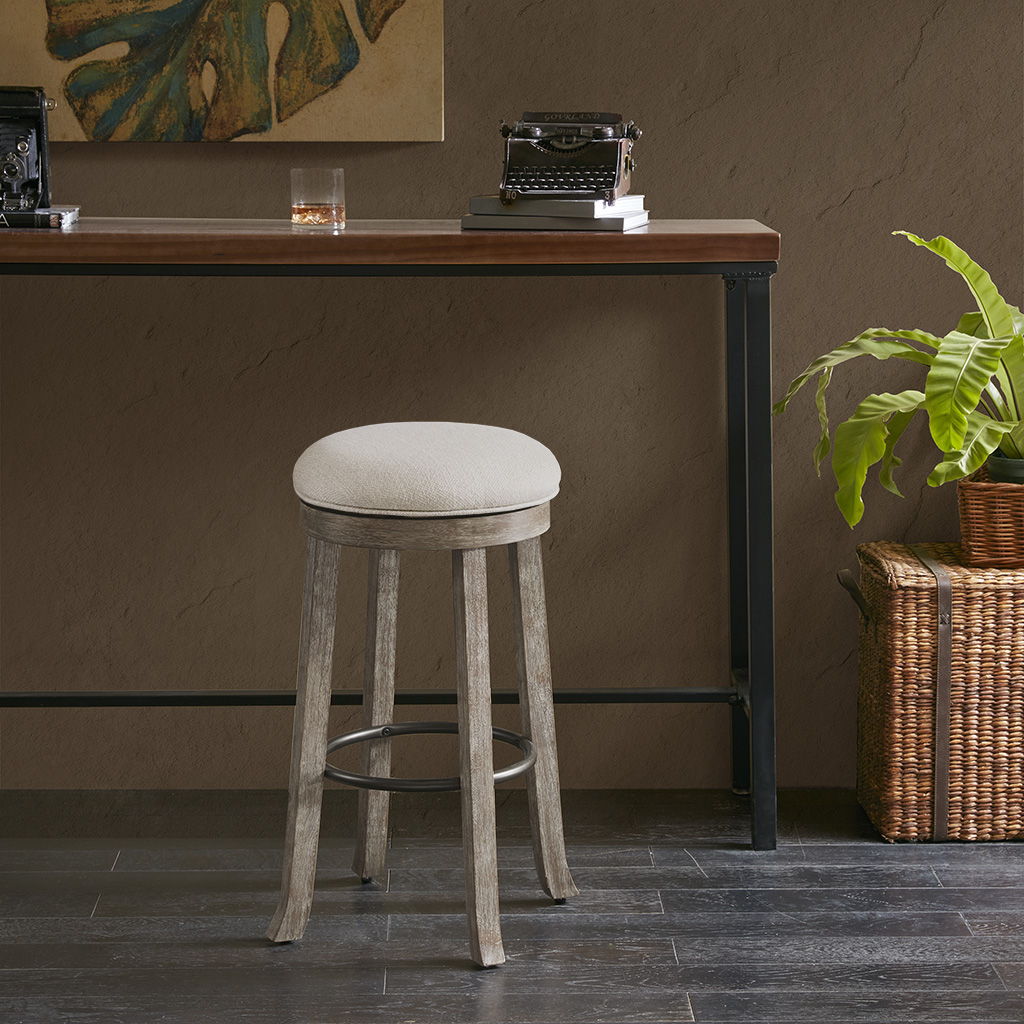 Oaktown - Backless Bar Stool With Swivel Seat - Light Grey