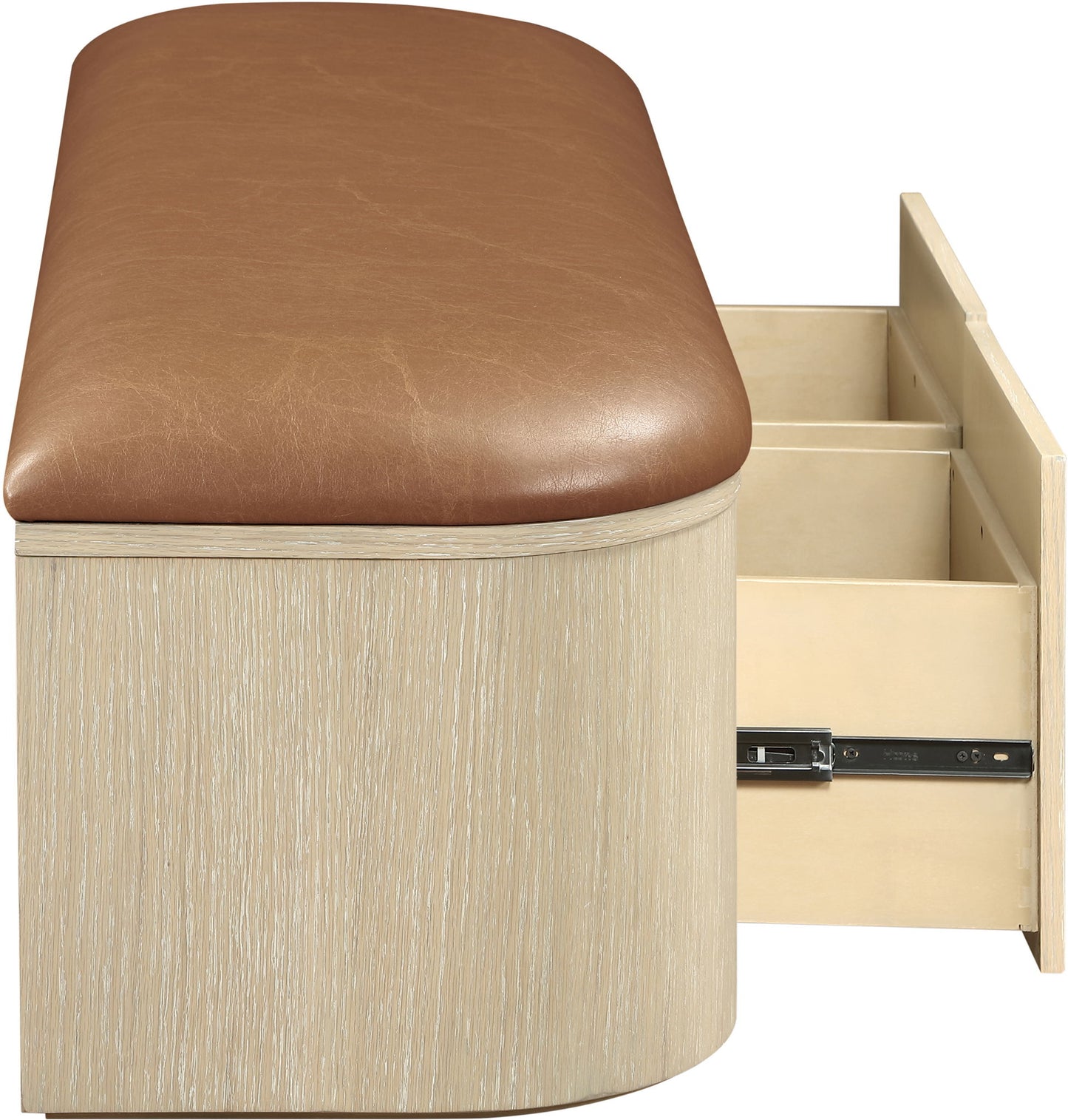Velden - Upholstered Storage Bench With Stained Natural Base