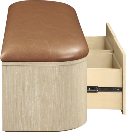 Velden - Upholstered Storage Bench With Stained Natural Base