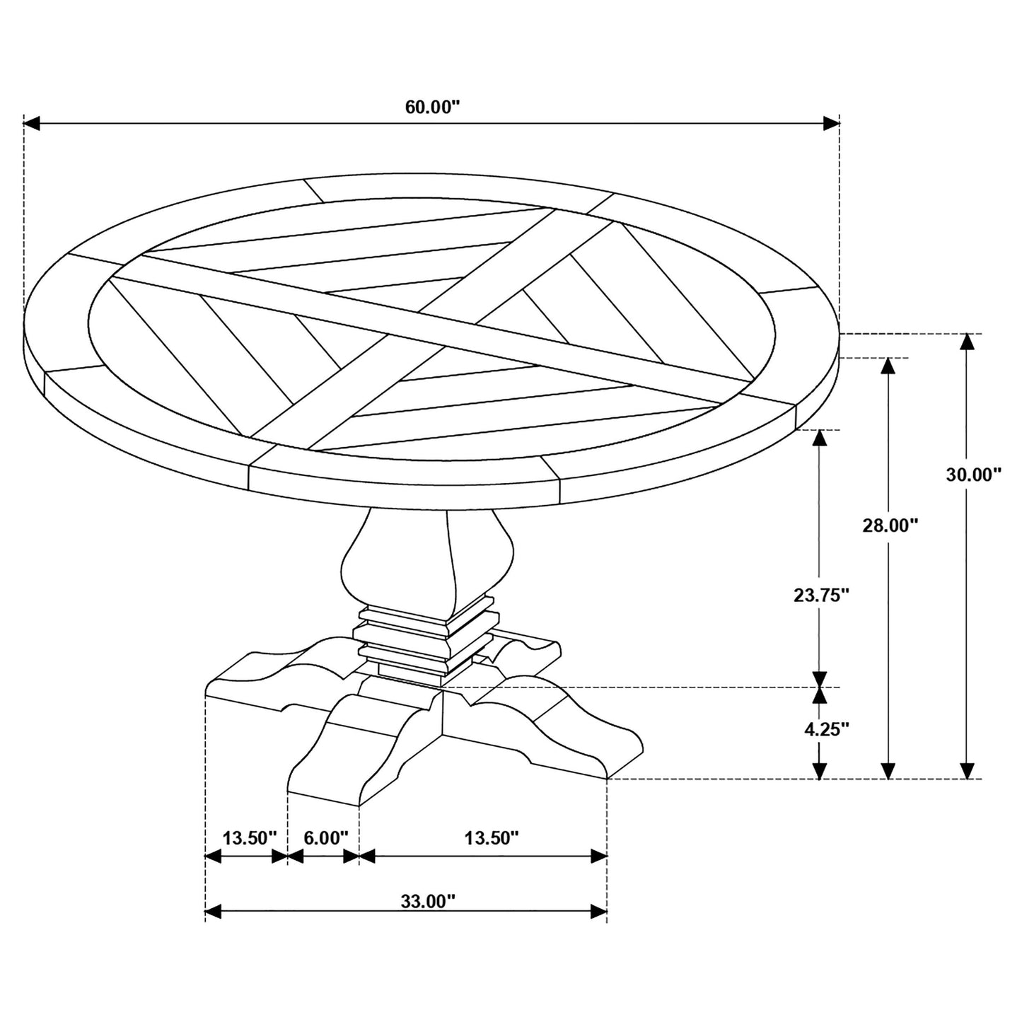 Florence - Round Pedestal Base Dining Table