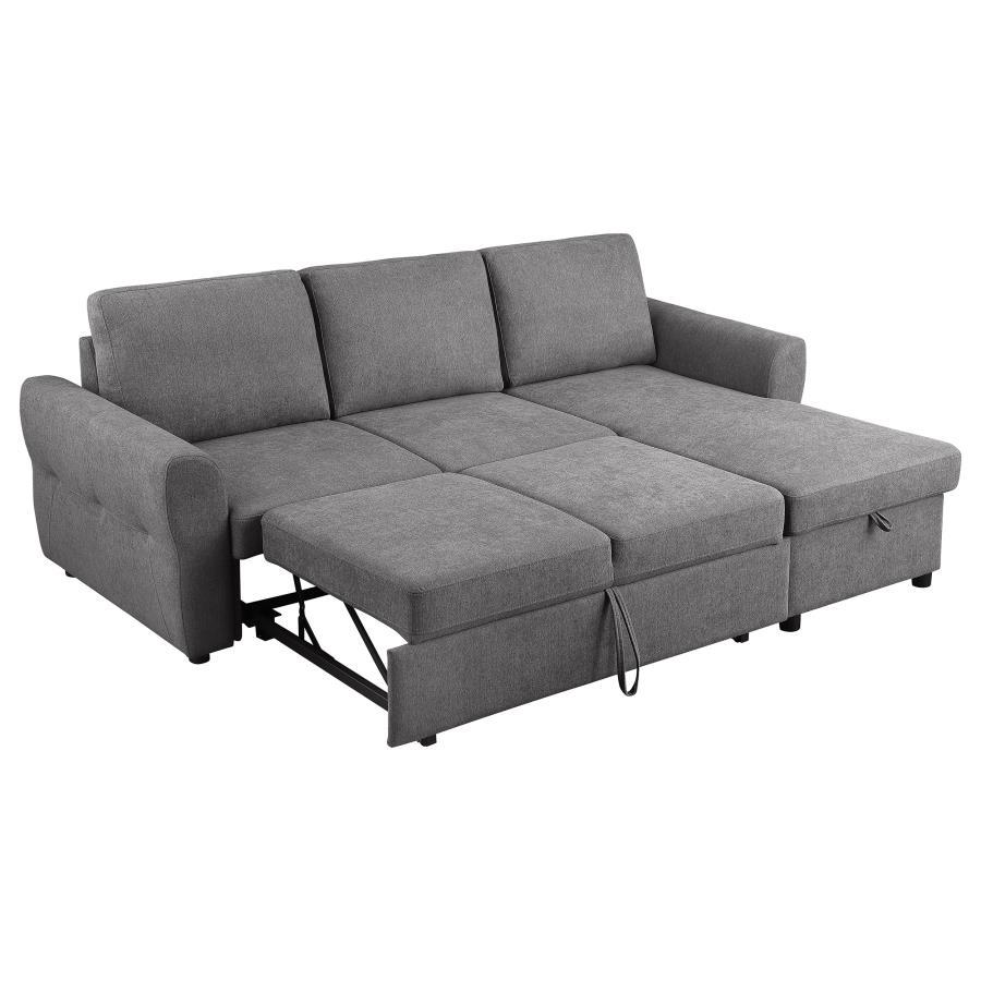 Samantha - Upholstered Storage Sleeper Sectional Sofa