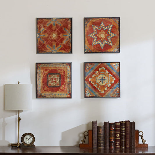 Moroccan Tile Deco Box (Set of 4) - Red