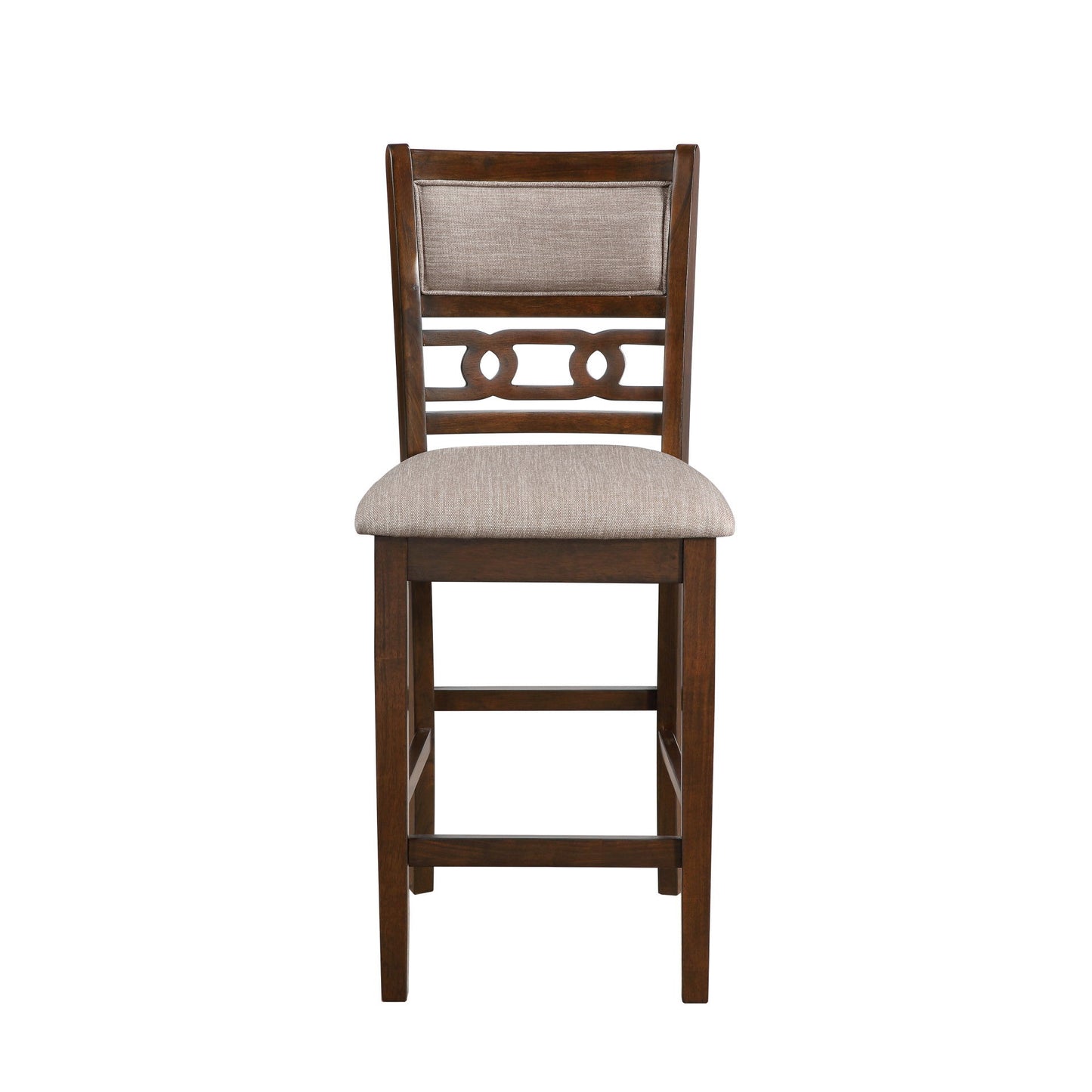 Gia - 3 Piece Dining Set (Counter Drop Leaf Table & 2 Chairs) - Cherry - Fabric