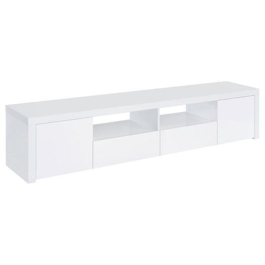 Jude - 2 Door Engineered Wood TV Stand - High Gloss White