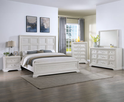 Alexandria - King Panel Bed - White