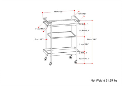 Jace - 26" Bar Cart - Cognac