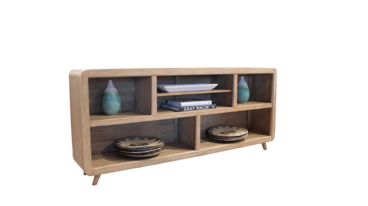 Escape - 72 In. Open Multi-Purpose Console - Glazed Natural Oak