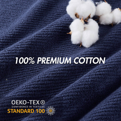 Diagonal Ribbed - 6 Piece Towels Set - Navy