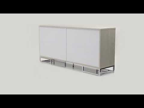 Liam - Console Cabinet - Blue Marble Print & Chrome