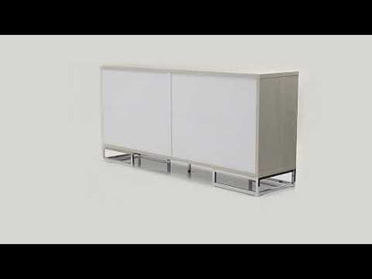 Liam - Console Cabinet - Blue Marble Print & Chrome