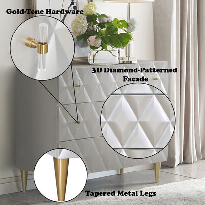 Anson - Console Cabinet - Metallic Silver & Champagne