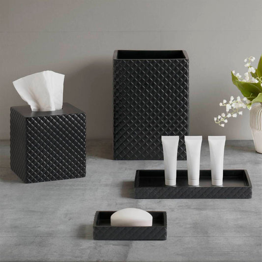 Resin - Bath Accessories Set - Onyx