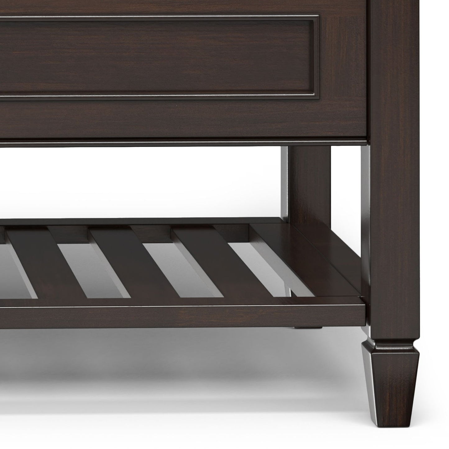 Connaught - Entryway Storage Bench with Shelf - Chestnut Brown