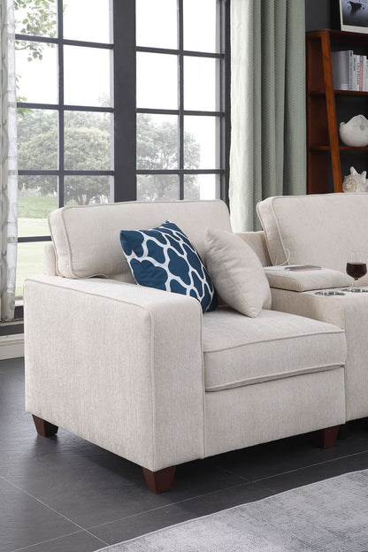 Sarah - Upholstered Sectional With Ottoman