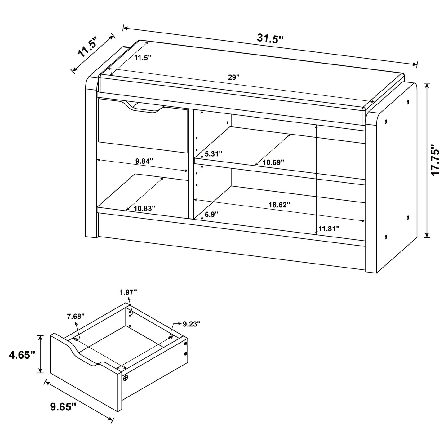 Arrington - Storage Bench