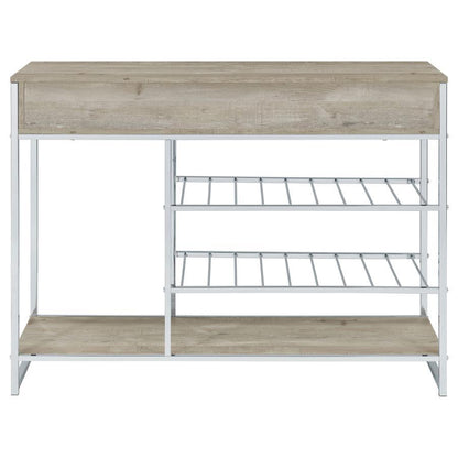 Melrose - 2-Drawer Home Bar Storage With Wine Rack Gray - Gray