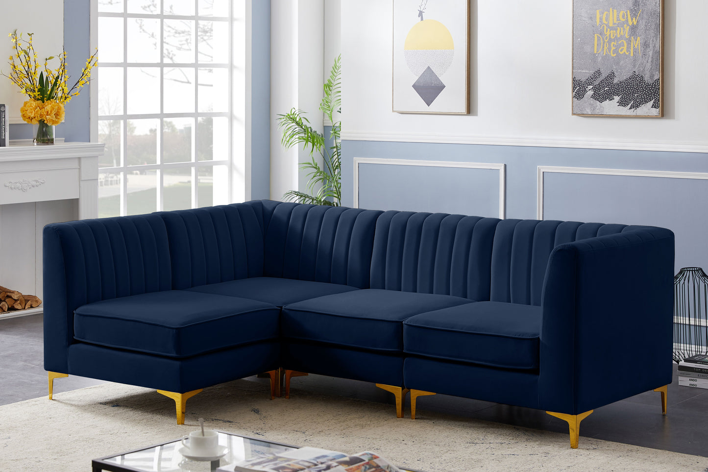Alina - 4 Piece Modular L-Shaped Sectional