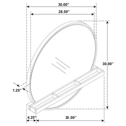 Arini - Round Vanity Wall Mirror With Shelf