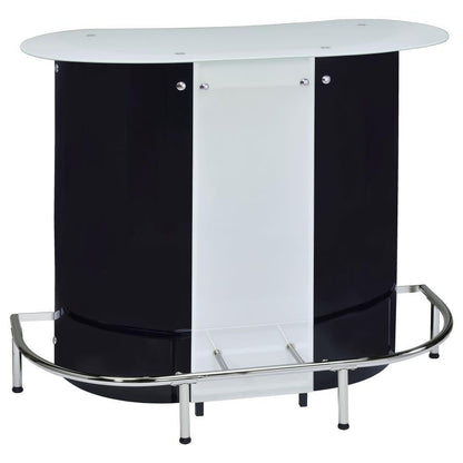 Lacewing - 1-Shelf Bar Unit - Glossy Black And White