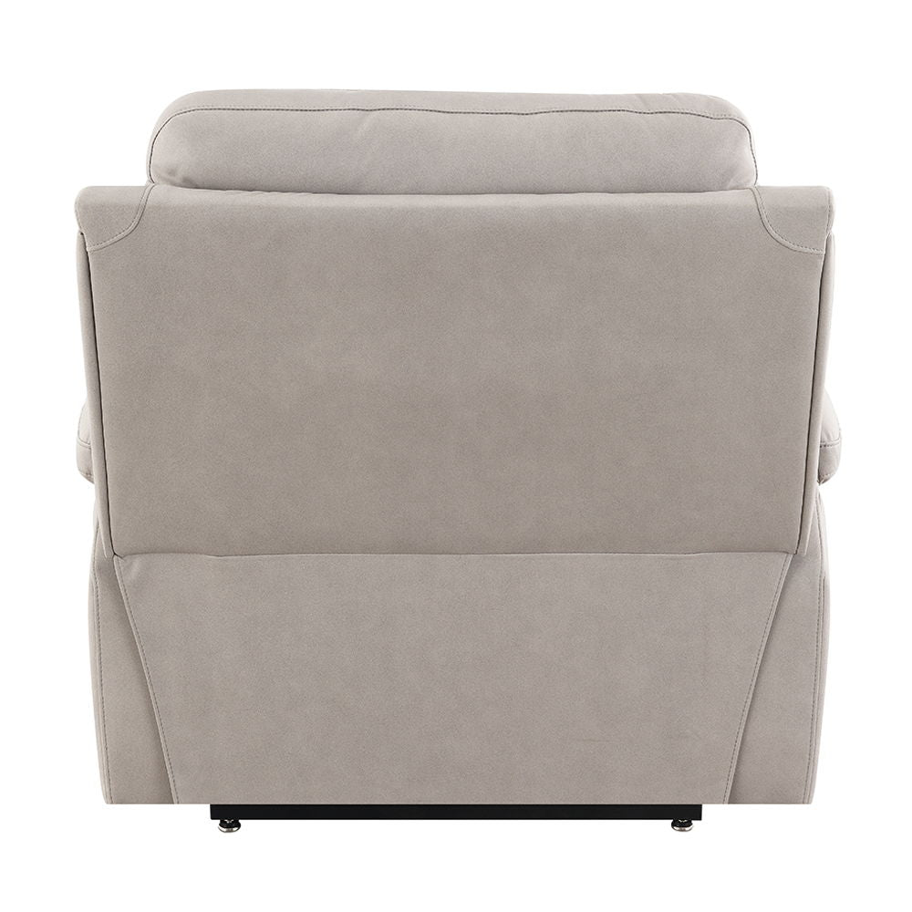 Chriki - Power Recliner With Lift & Heating & Massage - Beige Chenille & Black Finish