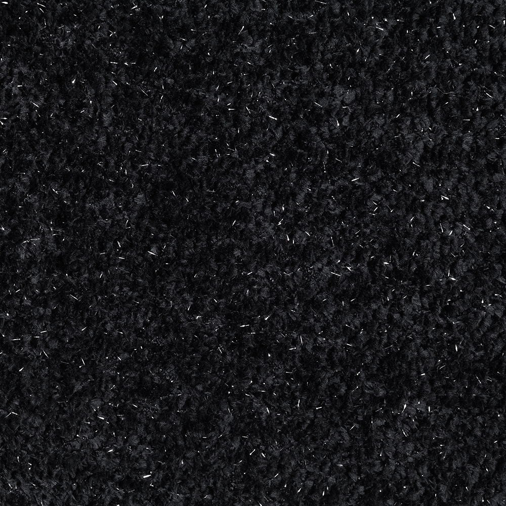 Lucifer - Sectional Sofa With 3 Pillows - Black Shimmer Chenille