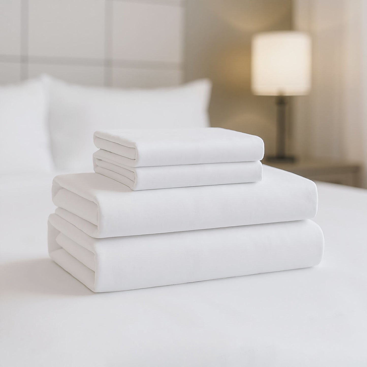 Percale Weave - King Luxury Cotton Sheet Set - Bright White