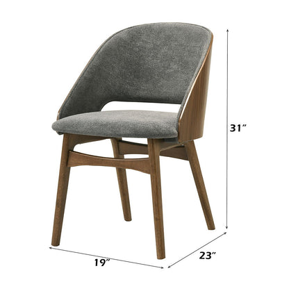 Delmon - Side Chair (Set of 2) - Gray / Dark Walnut