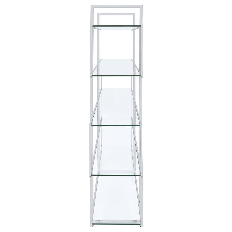 Elmer - 5-Shelf Bookshelf - Clear And Chrome