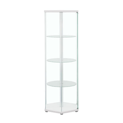 Zahavah - 4-Shelf Hexagonal Clear Glass Curio Cabinet