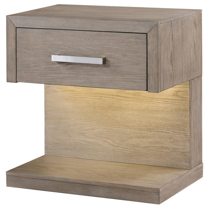 Kenora - 1 Drawers Nightstand Bedside Table - Barley Brown