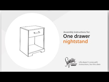 Shawburn - White / Black / Gray - One Drawer Night Stand - Open Cubby